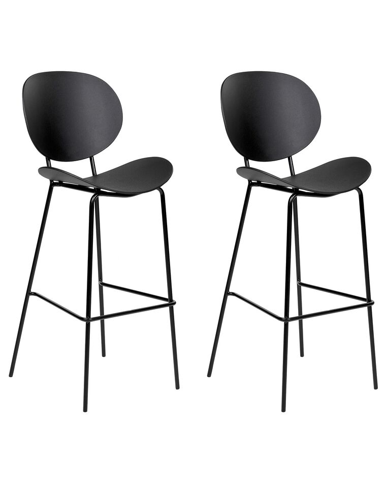 Set of 2 Bar Chairs Black SHONTO_886176