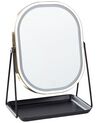Make-up spiegel met LED goud 20 x 22 cm DORDOGNE_848531
