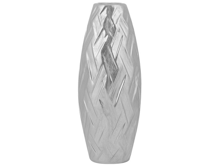 Decoratieve vaas zilver steengoed 33 cm ARPAD_733678