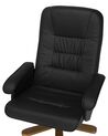 Faux Leather Heated Massage Chair with Footrest Black RELAXPRO_745559