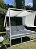 Garden Four Poster Daybed with Canopy White and Grey PALLANZA_832276