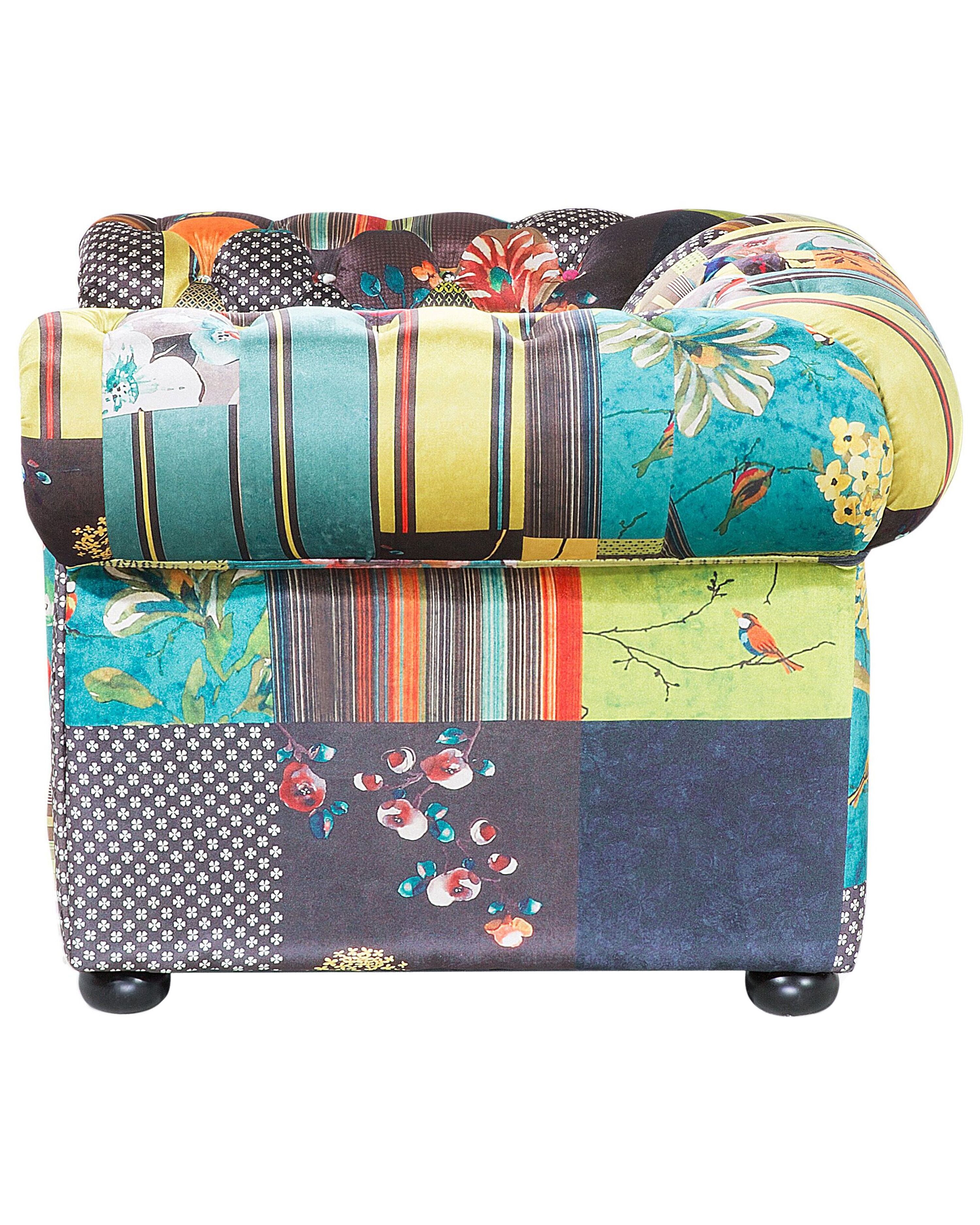 Fotel patchwork żółty CHESTERFIELD