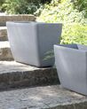 Conjunto de 2 vasos para plantas em pedra cinzenta clara 74 x 32 x 45 cm BARIS_841414