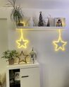 Conjunto de 3 decorações de parede com LED em forma de estrela KUNNARI_894379