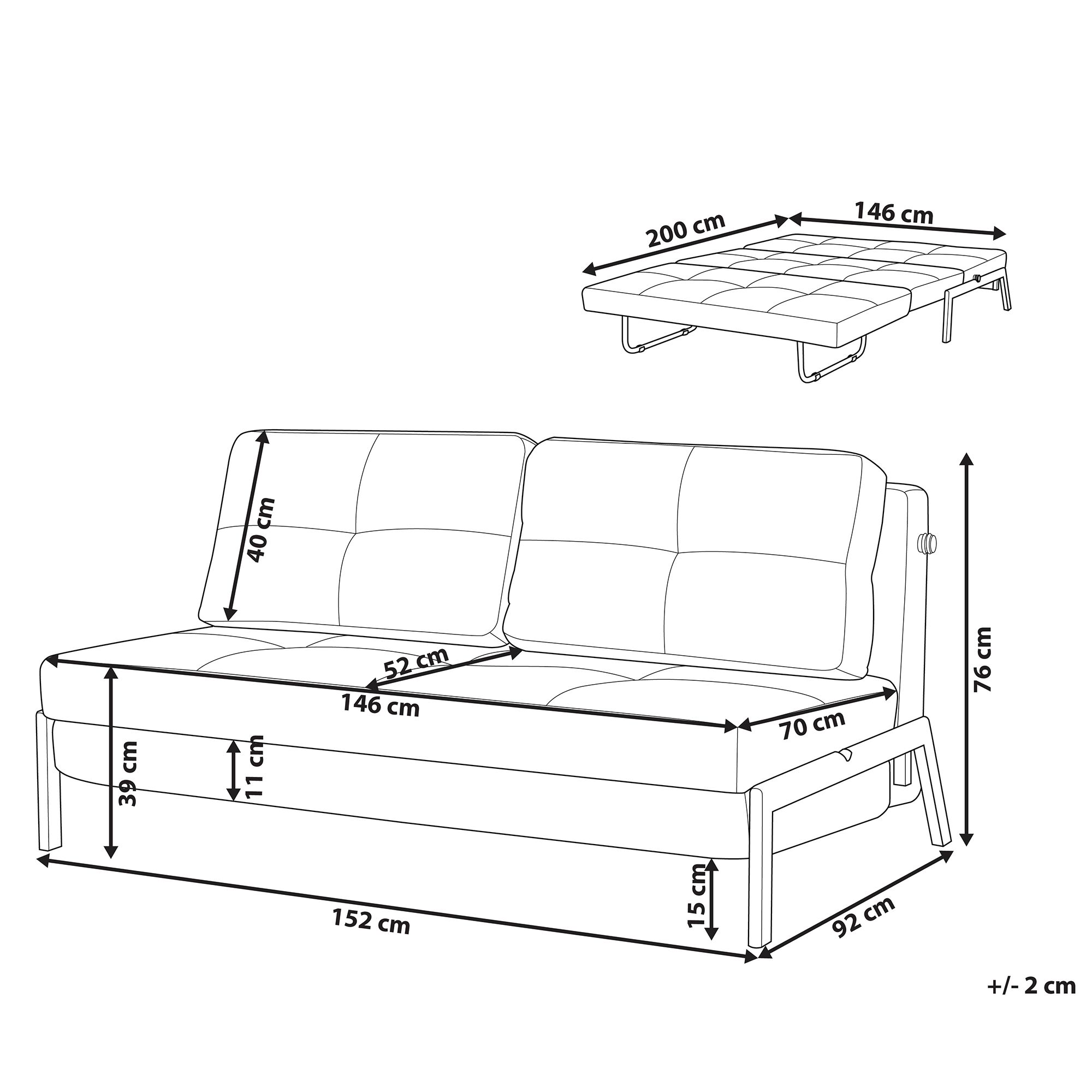 Sofa rozkładana jasnoszara EDLAND