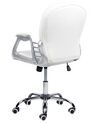 Cadeira de escritório em pele sintética branca com cristais PRINCESS_855626