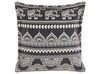 Set of 2 Cotton Cushions Oriental Pattern 45 x 45 cm Black and White ATABAGI_802277
