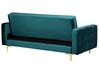 Conjunto de sofás reclináveis com 5 lugares em veludo azul esverdeado ABERDEEN_751978