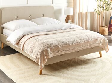 Cotton Bedspread 150 x 200 cm Light Beige DAULET