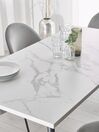 Dining Table 160 x 80 cm White Marble Effect with Black SANTIAGO_775970