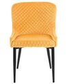 Set of 2 Velvet Dining Chairs Yellow SOLANO_752193