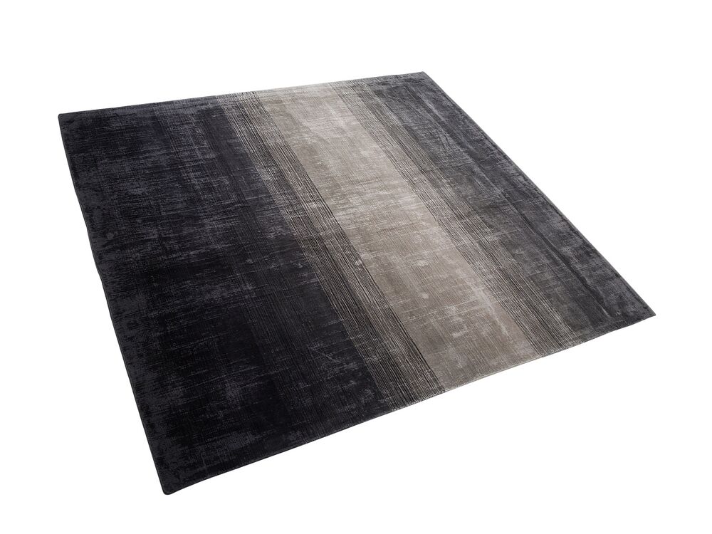 teppich grau schwarz 200 x 200 cm kurzflor ercis beliani de