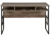 Home Office Desk with Shelf 120 x 60 cm Dark Wood and Black FORRES_725962