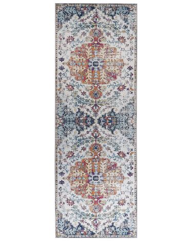 Teppich mehrfarbig orientalisches Muster 70 x 200 cm Kurzflor ENAYAM