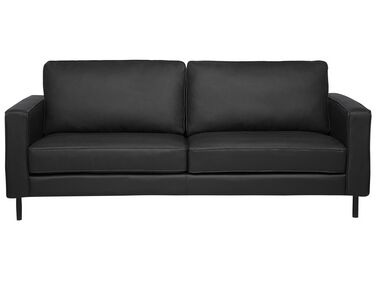 3 Seater Leather Sofa Black SAVALEN