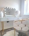 Home Office Desk / 2 Drawer Console Table White with Gold WESTPORT_828327