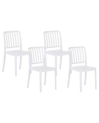 Conjunto de 4 sillas de balcón de material sintético blanco SERSALE