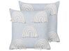 2 bawełniane poduszki dekoracyjne motyw tęczy 45 x 45 cm jasnoniebieskie LEEA _893298