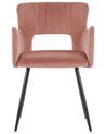 Conjunto de 2 cadeiras de jantar em veludo rosa SANILAC_847079