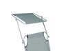 Steel Reclining Sun Lounger with Canopy Grey FOLIGNO_879105