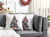 Sada 2 bavlněných polštářů vzor vánoční stromeček 45 x 45 cm bílé EPISCIA_887667