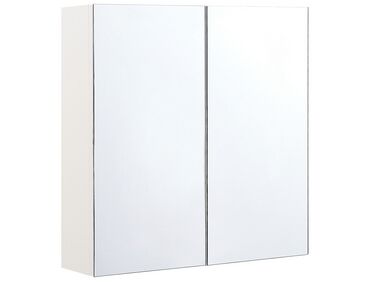 Bathroom Wall Mounted Mirror Cabinet 60 x 60 cm White NAVARRA