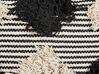 Tufted Cotton Cushion Geometric Pattern 50 x 50 cm Beige and Black BHUSAWAL_829430