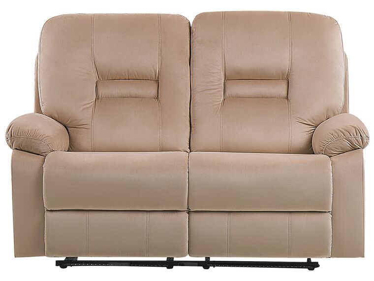 Velvet LED Electric Recliner Living Room Set with USB Port Beige BERGEN