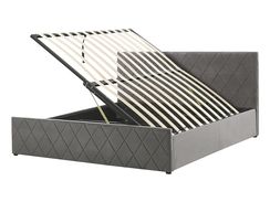 Parisänky sametti säilytystila harmaa 140 x 200 cm ROCHEFORT Parisänky sametti säilytystila harmaa 140 x 200 cm ROCHEFORT