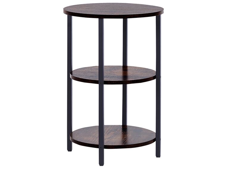 Odkládací stolek tmavé dřevo/černá ⌀ 40 cm TOLAR_824244