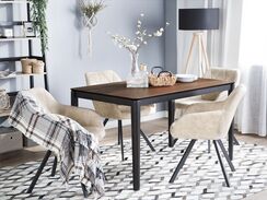 Ruokapöytä tumma puu/musta 135 x 80 cm CEDAR