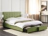 Fabric EU King Size Bed with Storage Green LA ROCHELLE_832966
