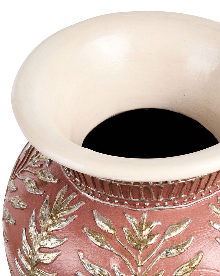 Terracotta Decorative Vase 60 cm White and Brown SEPUTIH Beliani.co.uk