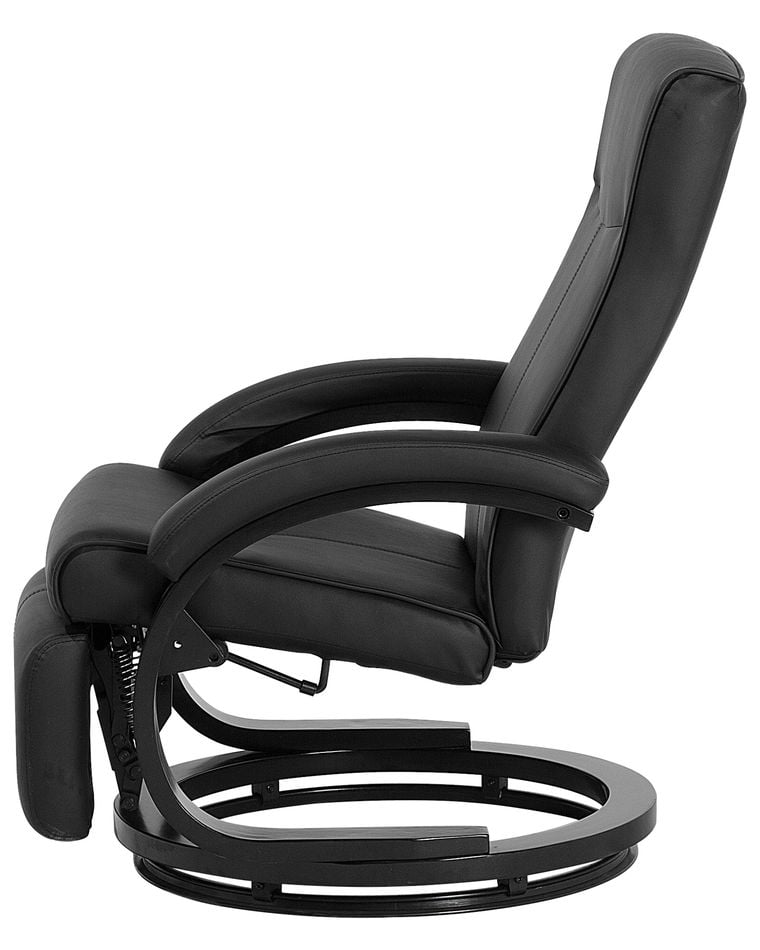 Faux Leather Recliner Chair Black MIGHT Beliani.co.uk