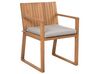 Sada 8 záhradných jedálenských stoličiek z akáciového dreva s podsedákmi taupe SASSARI_745984