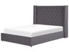 Velvet EU Double Size Ottoman Bed Grey LUBBON_833516