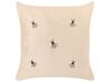 Set of 2 Embroidered Velvet Cushions Bees Motif 45 x 45 cm Beige TALINUM _857907