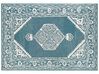Vloerkleed wol wit/blauw 160 x 230 cm GEVAS_836855