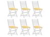 Set of 6 Outdoor Seat Pad Cushions Geometric Pattern Yellow TOLVE_849039
