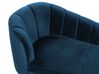 Chaise-longue à esquerda em veludo azul marinho ALLIER_774273