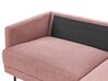 Left Hand 2 Seater Fabric Corner Sofa Pink Brown BREDA_895081