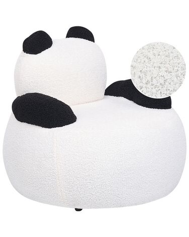 Dětské buklé křeslo ve tvaru pandy bílé/černé VIBY