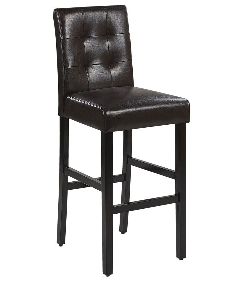 Faux Leather Bar Chair Brown MADISON_773555