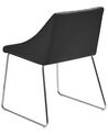 Conjunto de 2 sillas de comedor de piel sintética negro/plateado ARCATA_808566