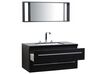 Meuble vasque à tiroirs noir miroir inclus noir ALMERIA_768689
