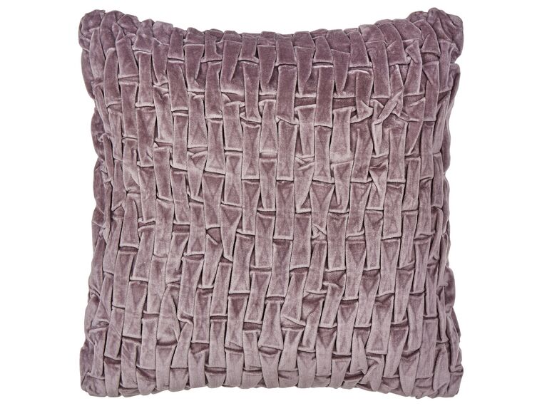 Velvet Pleated Cushion 45 x 45 cm Violet CHIRITA_892758