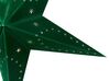 Set of 2 LED Hanging Velvet Paper Stars 60 cm Green MOTTI_835538