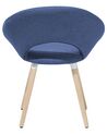 Conjunto de 2 sillas de comedor de poliéster azul marino/madera clara ROSLYN_696319