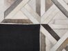Kožený patchworkový koberec 140 x 200 cm hnědý a béžový TAYTAN_787199