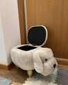 Pouf animaletto in velluto beige DOGGY_907418